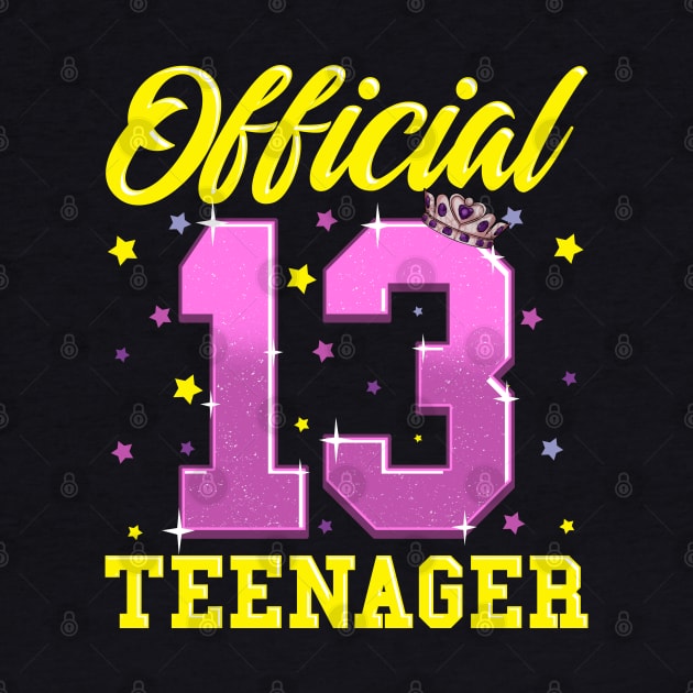 Official Teenager Girl 13th Birthday Gifts For 13 Year Old by Proficient Tees